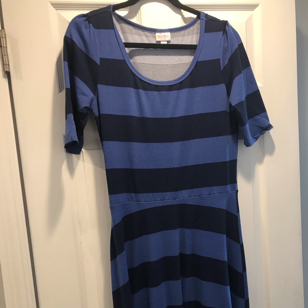 Lularoe Ana Anna Navy and Blue Size large